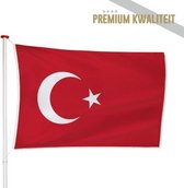 Turkse Vlag Turkije 150x225cm - Kwaliteitsvlag - Geschikt voor buiten