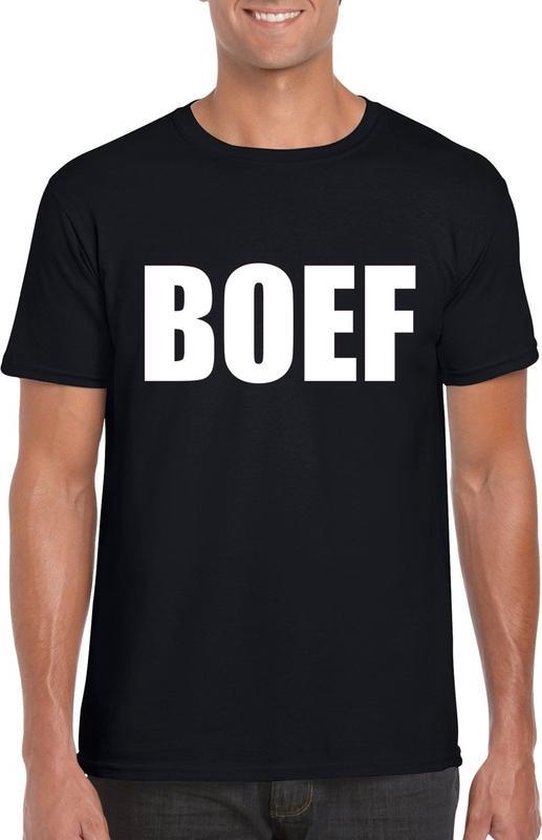 gekruld Markeer schraper Boef tekst t-shirt zwart heren S | bol.com