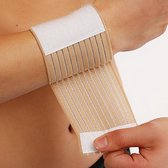 2x Sport Polsbandage (beige) - Pols bescherming / Zwachtel / Polsband met klitteband