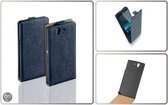 Vintage Flip Case Leder Cover Hoesje Sony Xperia Z Navy