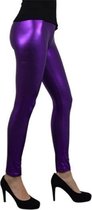 Paarse glimmende legging maat L/XL 42/46 - metallic look | bol.com