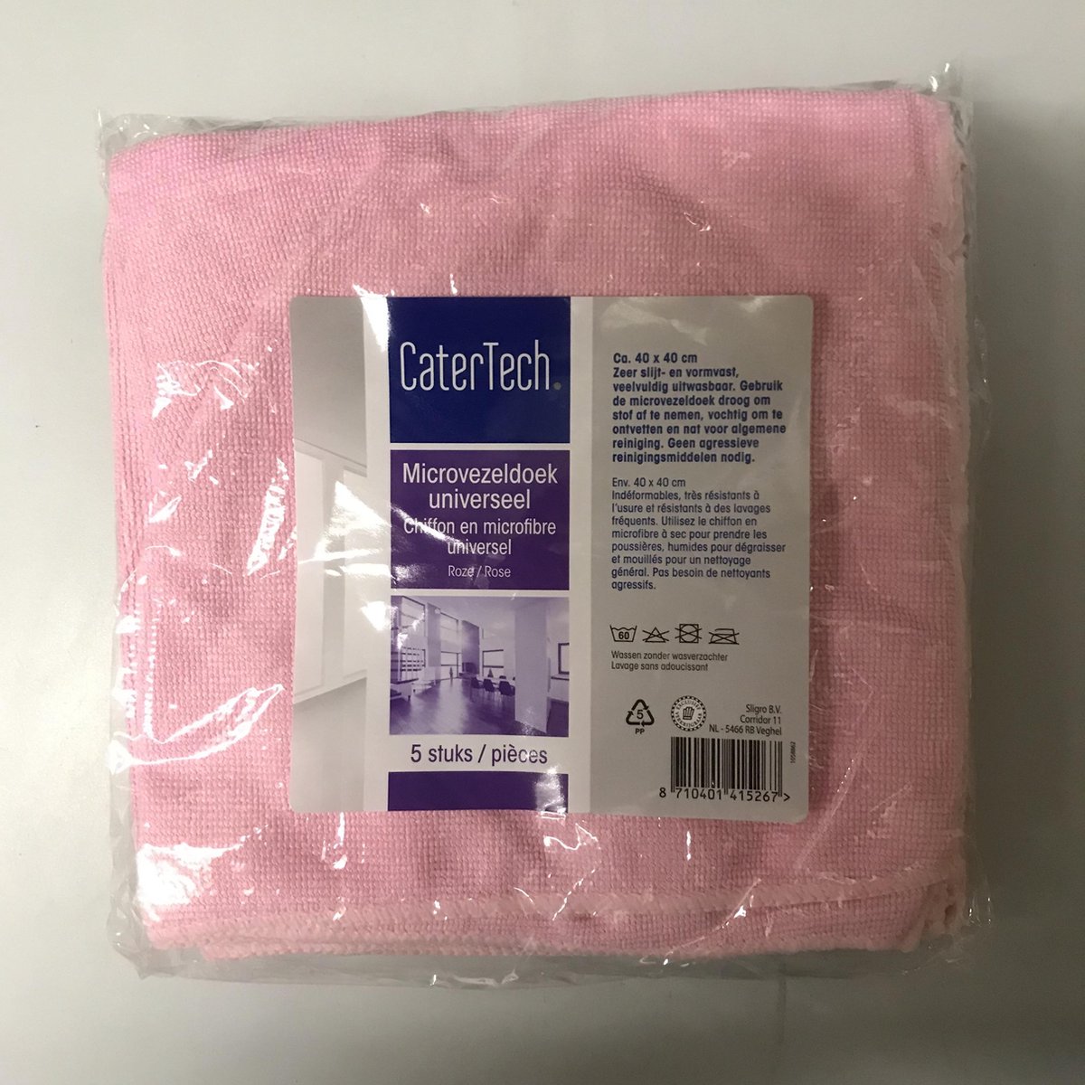 Catertech microvezeldoek rose 5 stuks