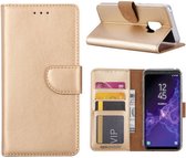 Samsung Galaxy S9 Boek Hoesje - siliconen binnenkant - portemonnee hoesje – geschikt voor pasjes - Goud