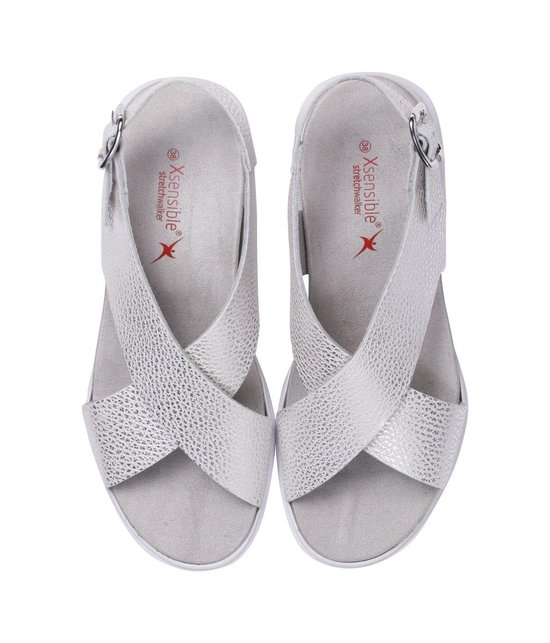 bol.com | Xsensible Stretchwalker Vrouwen Sandalen - 30036 - Zilver - Maat  41