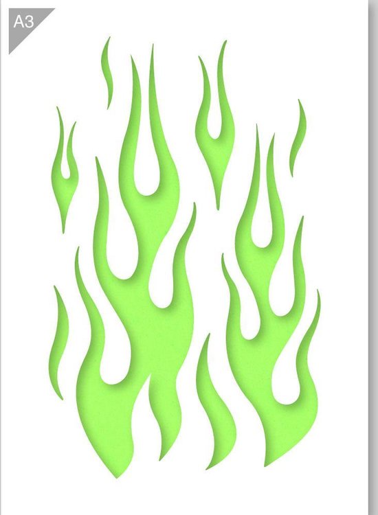 Vlam sjabloon - A3 stencil - Kindvriendelijk sjabloon voor... | bol.com