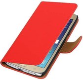 Effen Bookstyle Hoes voor Galaxy J2 (2016 ) J210F Rood