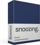 Snoozing - Flanel - Kinderhoeslaken - Junior - 70x140/150 cm - Navy