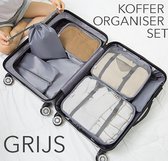 Reisorganisator, koffer organiserende tassen. Set van 7 tassen / cubes, grijs