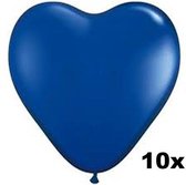 Hartjes ballonnen blauw, 10 stuks, 28 cm