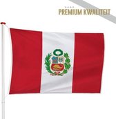 Peruaanse Vlag Peru 150x225cm - Kwaliteitsvlag - Geschikt voor buiten