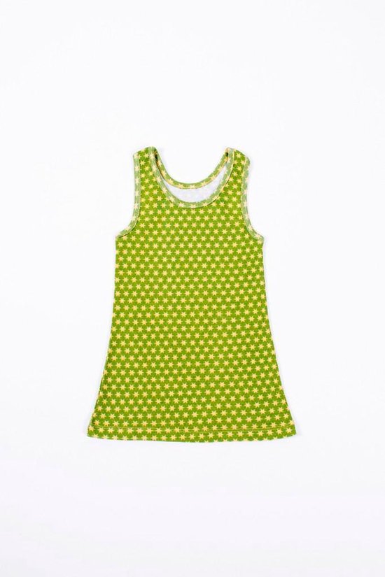 Ducksday – T-shirt – Top – Tanktop-  Unisex – Stretch – Funky green – Groen – Geel - Promo – maat  92- 98  – 4 jaar - Katoen