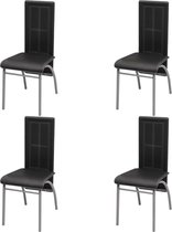 Eetkamerstoel strak design zwart 4 st