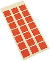 Vierkante etiketten, zelfklevend, 25 x 25 mm, 21 per vel Rood