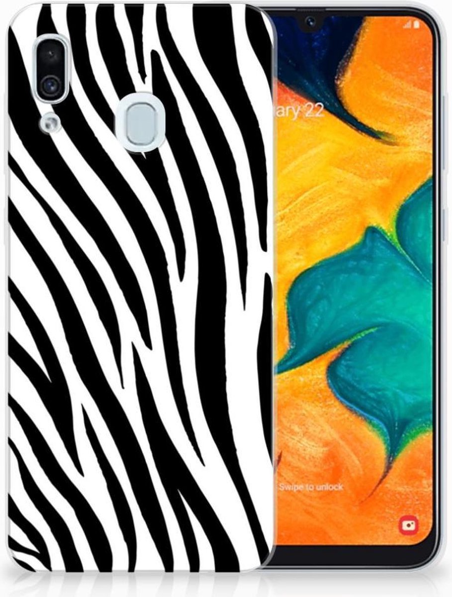 Samsung Galaxy A30 TPU Hoesje Zebra