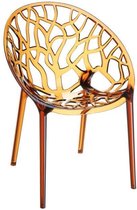 CLP Design tuinstoel CRYSTAL bistrostoel - stapelbare stoel, belastbaar tot 160 kg, weer- en UV-bestendig barnsteen