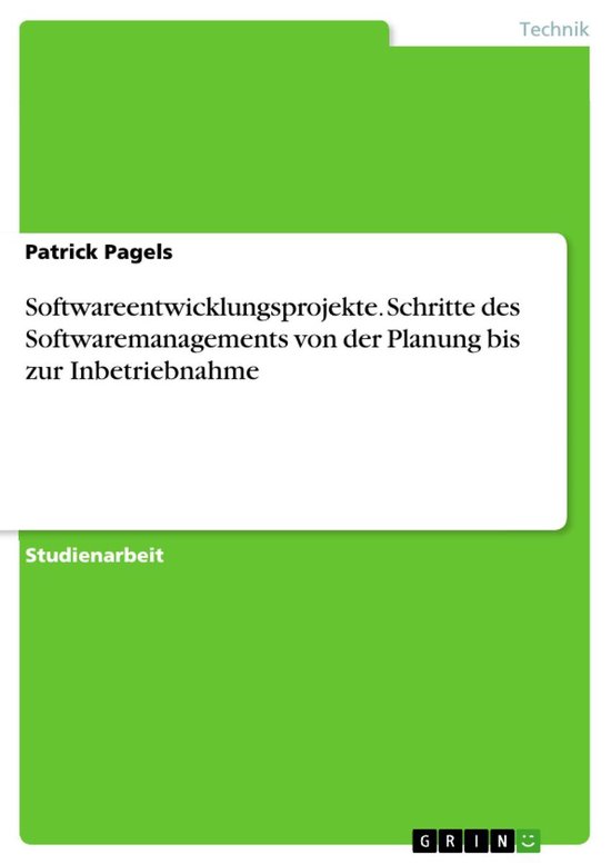 Softwareentwicklungsprojekte. Schritte des Softwaremanagemen ... - cover