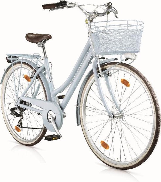 decaan tiran Tot stand brengen Dames - meisjes fiets MBM Boulevard stads hybride blauw, 28 inch, H46, 6  versnellingen | bol.com