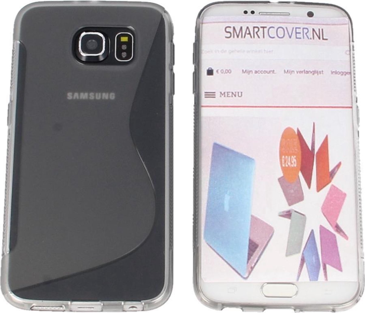 Samsung Galaxy S6 S Line Gel Silicone Case Hoesje Transparant Grijs Grey