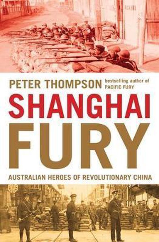 Boekcover Shanghai Fury, met militairen in historische kledij en geweren.