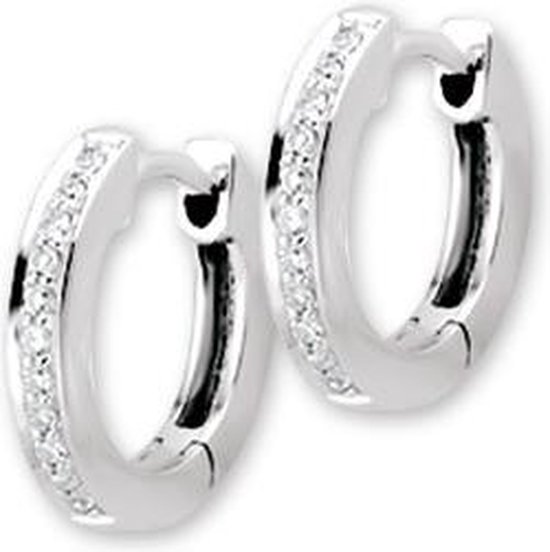 The Jewelry Collection Klapoorringen Diamant 0.10 Ct. - Witgoud