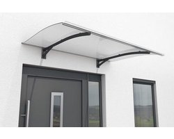 Deurluifel Sittard 150 x 90 x 22 cm aluminium antraciet - helder polycarbonaat 3 mm
