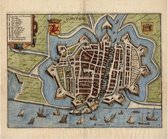 Gorchum: mooie historische plattegrond, kaart van de stad Gorinchem, door L. Guicciardini in 1612