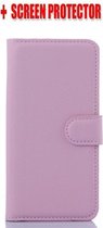 Samsung galaxy S6 baby roze agenda wallet hoesje + screenprotector