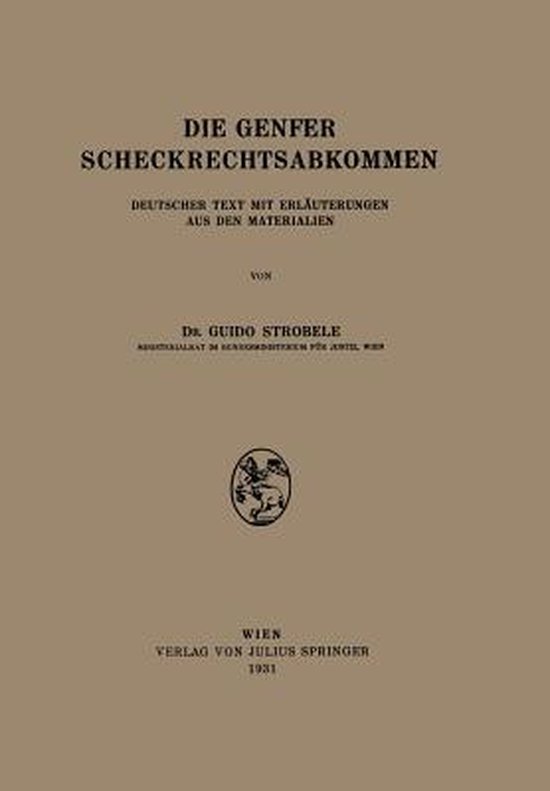 Die Genfer Scheckrechtsabkommen - cover