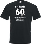 Mijncadeautje Unisex T-shirt zwart (maat L) Het duurde 60 jaar om er zo goed uit te zien