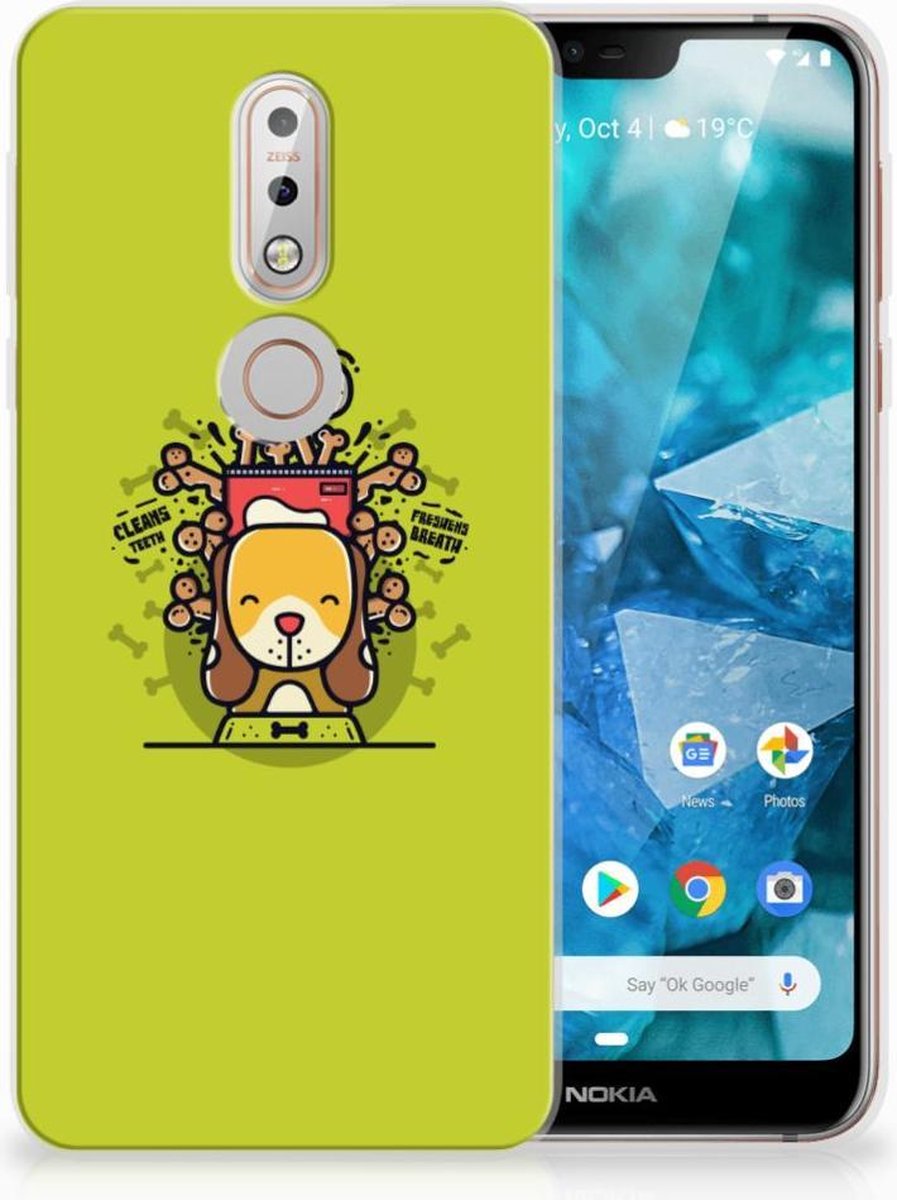 Nokia 7.1 Telefoonhoesje met Naam Doggy Biscuit