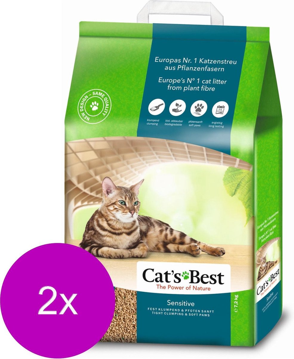 Cat's Best Sensitive - Kattenbakvulling - 2 x 20 l