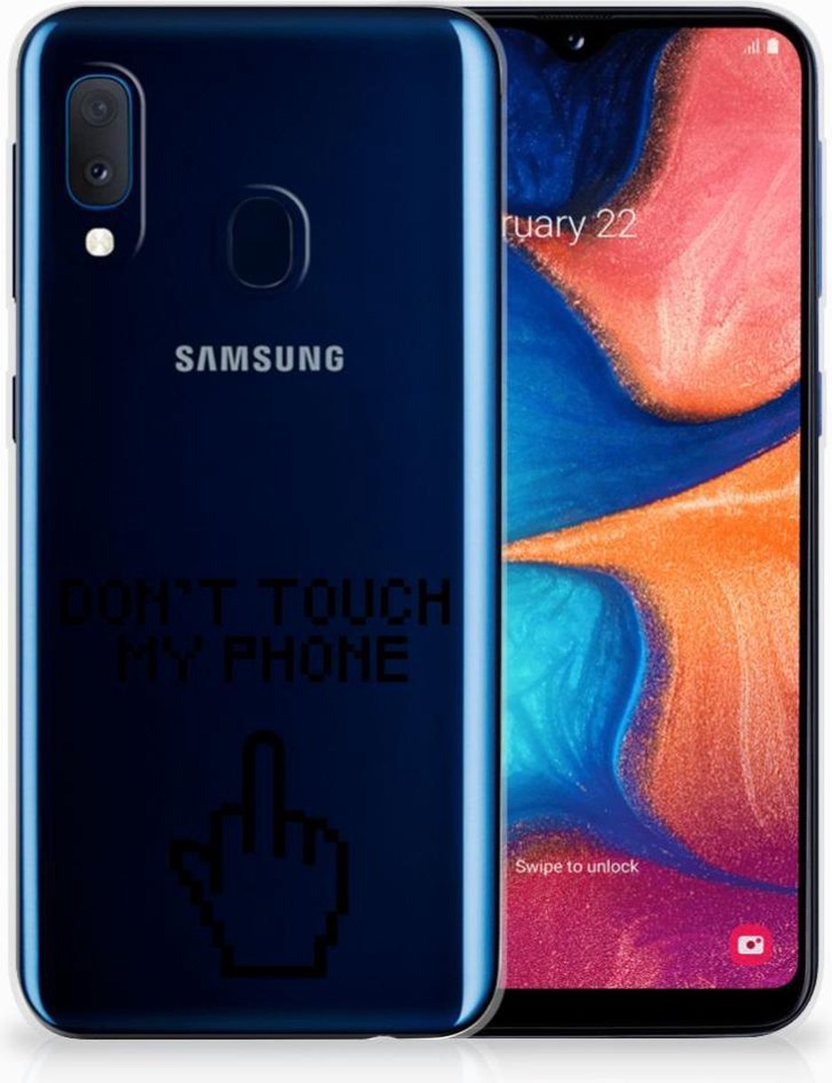 Samsung Galaxy A20e Silicone-hoesje Finger Don't Touch My Phone