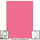 Benza Hobbykarton om zelf wenskaarten te maken 220 Gram - A4 - Fuchsia - 20 stuks