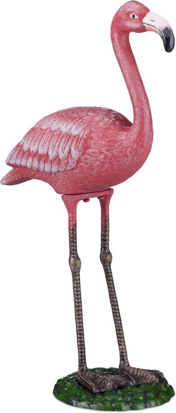 Relaxdays tuinbeeld flamingo - tuindecoratie metaal - groot -... | bol.com