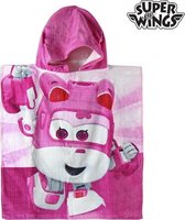 Super Wings Roze Poncho-Handdoek met Capuchon Badponcho 100% Katoen