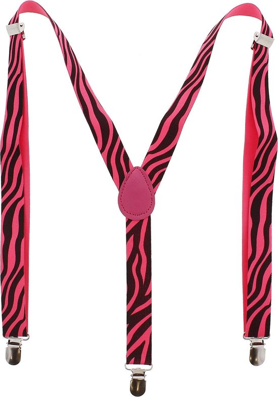 Bretels Neon Roze Zebra