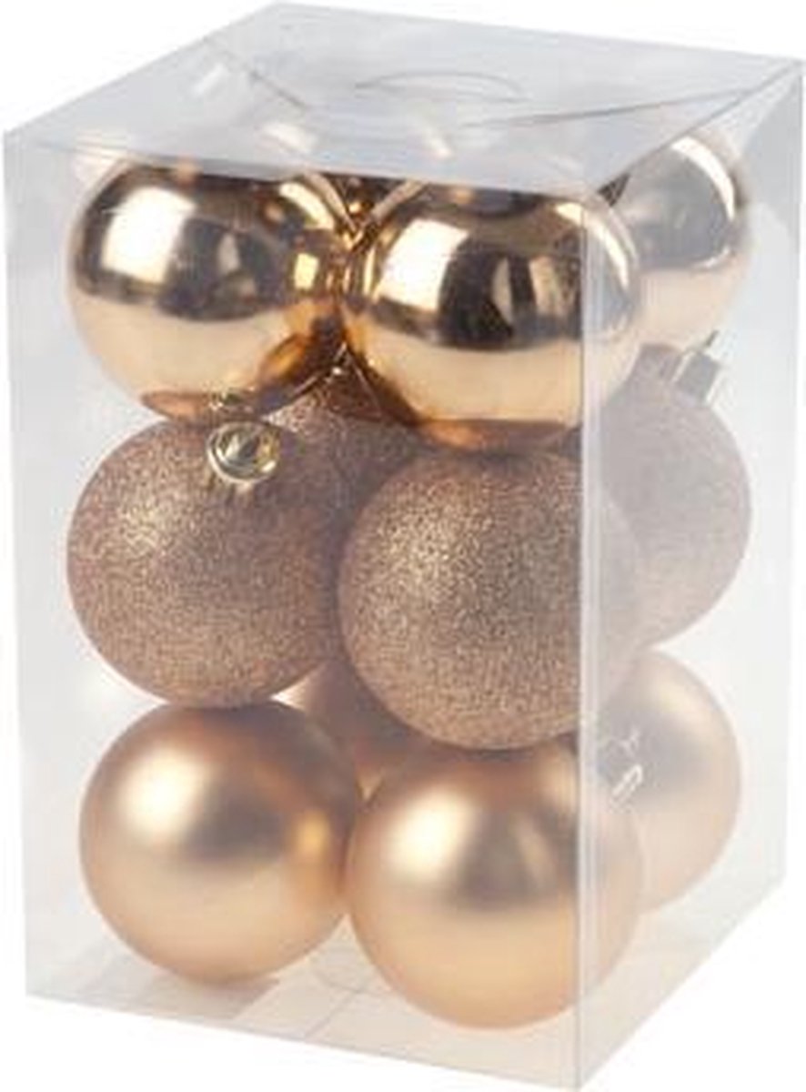Cosy&Trendy kerstballen - 12 stuks - 6cm - pvc