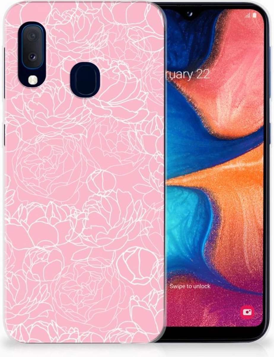 Samsung Galaxy A20e TPU Case White Flowers