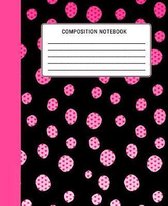 Composition Notebook Pink Polka Dots Wide Rule 200 Pages