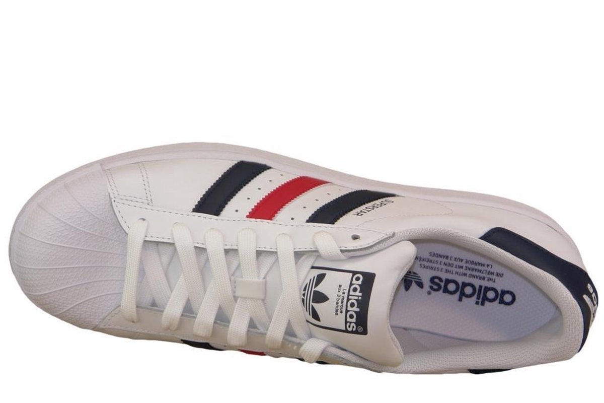 adidas Superstar Sneakers Sportschoenen - Maat 44 - Unisex - wit/blauw/rood  | bol