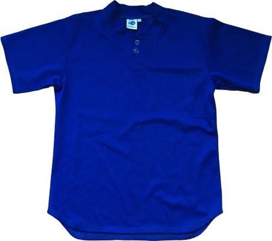 Forelle Mesh YOUTH Two-Button Honkbal Shirt - Royal Blue - Youth XL