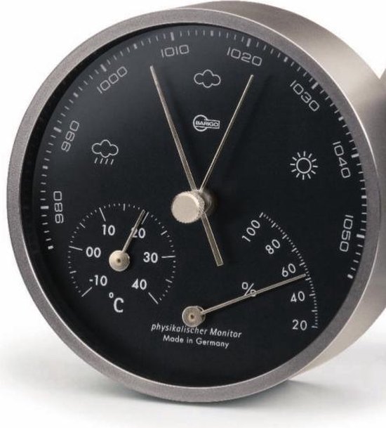 Foto: Barigo 101 5 weerstation barometer thermometer hygrometer messing vernikkeld 10 cm