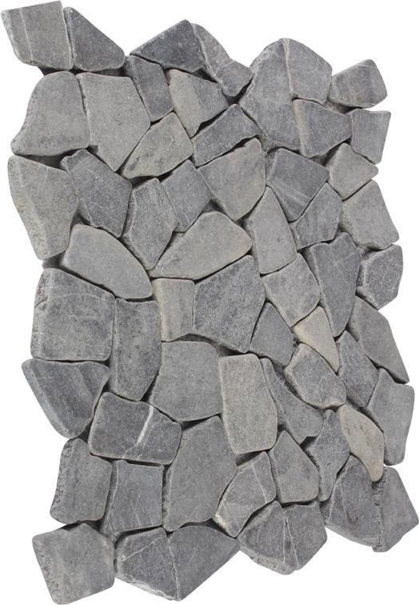 Mozaïektegel breuksteen marmer grijs 30 x 30 cm - Merkloos