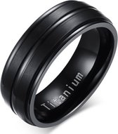 Titanium heren ring Zwart 8mm-20mm