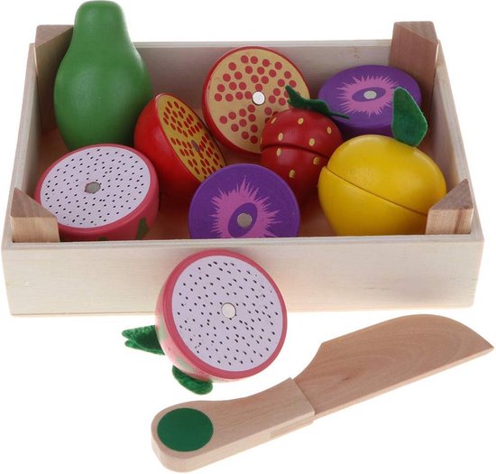 Fruits en bois - à découper et avec plateau - pour enfants à