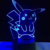 BLYEWALL 3D Led Lamp Pokémon Pikachu Color Change Nachtlamp Met Afstandsbediening