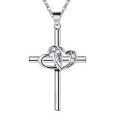 Kruis hartjes hanger met ketting | bff | liefde| geloof