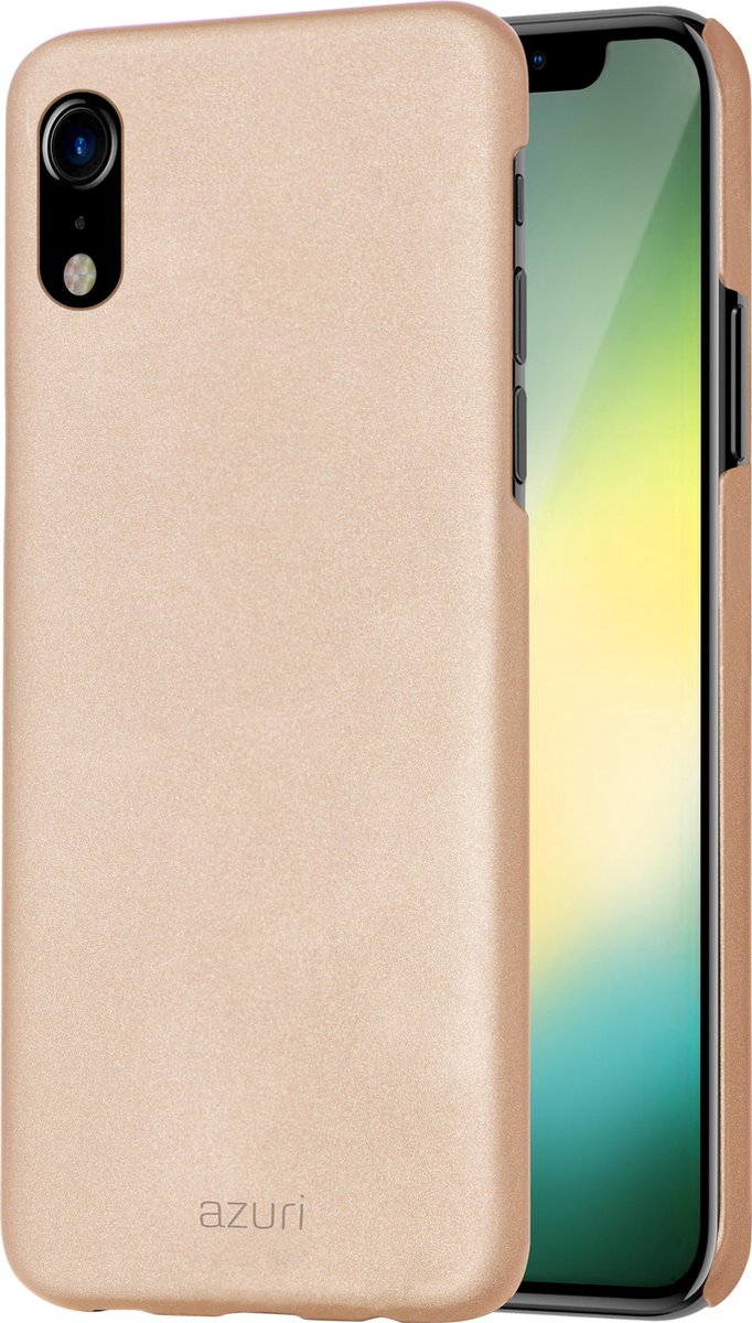 Azuri metallic cover met soft touch coating - goud - voor iPhone Xr