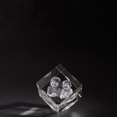 3D Foto in hoogwaardig kristalglas Kubus