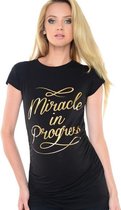 Zwart zwangerschaps shirt Miracle - S